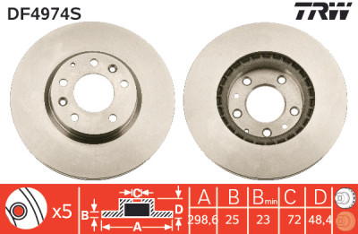 Disco de freio TRW DF4974S
