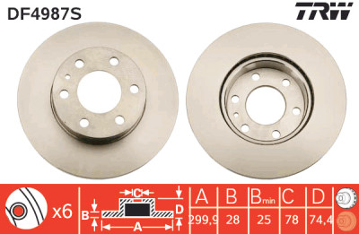 Disco de freio TRW DF4987S