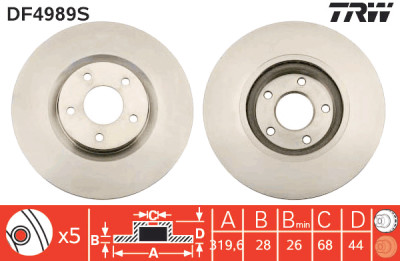 Disco de freio TRW DF4989S