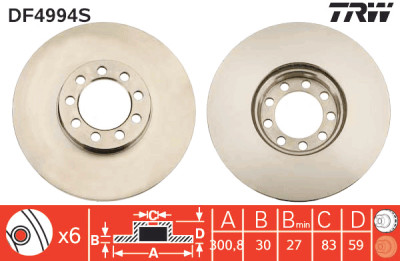 Disco de freio TRW DF4994S
