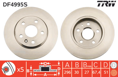 Disco de freio TRW DF4995S