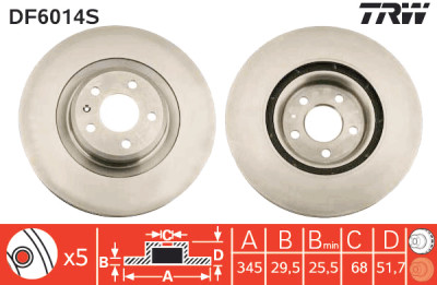 Disco de freio TRW DF6014S