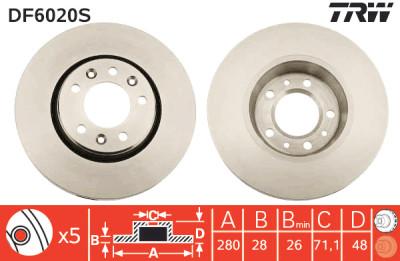 Disco de freio TRW DF6020S