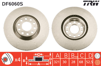 Disco de freio TRW DF6060S