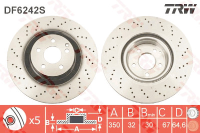 Disco de freio TRW DF6242S