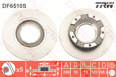 Disco de freio TRW DF6510S