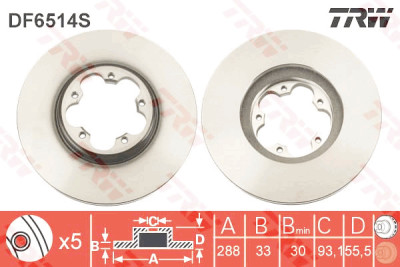 Disco de freio TRW DF6514S