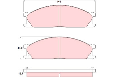 Conjunto de 4 pastilhas de freio TRW GDB1017