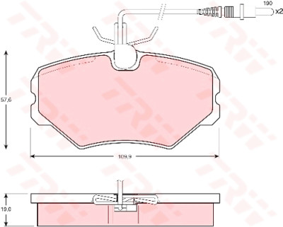 Conjunto de 4 pastilhas de freio TRW GDB1051