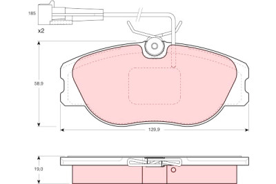 Conjunto de 4 pastilhas de freio TRW GDB1058