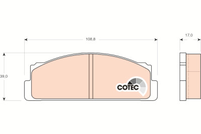 Conjunto de 4 pastilhas de freio COTEC TRW GDB106