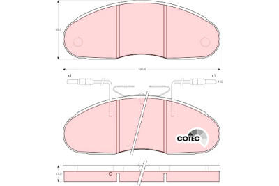 Conjunto de 4 pastilhas de freio COTEC TRW GDB1069