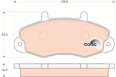 Conjunto de 4 pastilhas de freio COTEC TRW GDB1084