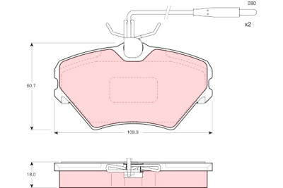 Conjunto de 4 pastilhas de freio TRW GDB1087