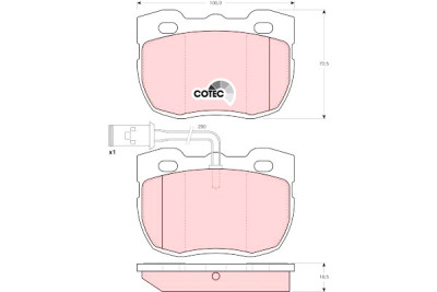 Conjunto de 4 pastilhas de freio COTEC TRW GDB1093