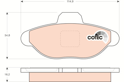 Conjunto de 4 pastilhas de freio COTEC TRW GDB1099