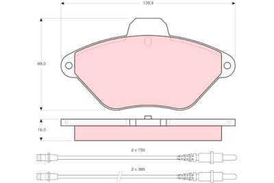 Conjunto de 4 pastilhas de freio TRW GDB1102