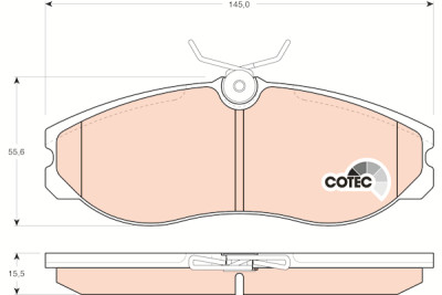 Conjunto de 4 pastilhas de freio COTEC TRW GDB1113
