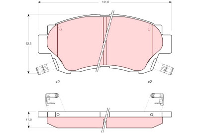 Conjunto de 4 pastilhas de freio TRW GDB1142