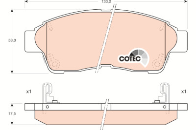 Conjunto de 4 pastilhas de freio COTEC TRW GDB1143