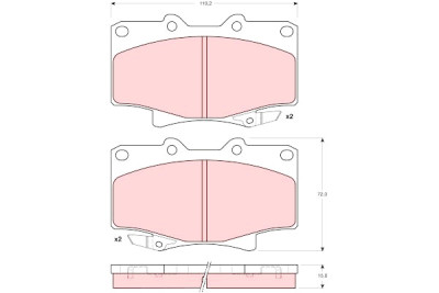 Conjunto de 4 pastilhas de freio TRW GDB1154