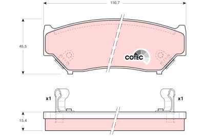 Conjunto de 4 pastilhas de freio COTEC TRW GDB1174