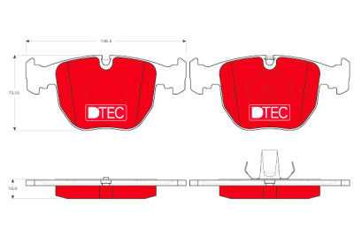 Conjunto de 4 pastilhas de freio DTEC COTEC TRW GDB1261DTE