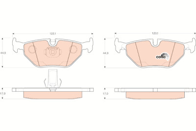 Conjunto de 4 pastilhas de freio COTEC TRW GDB1265