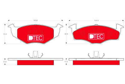 Conjunto de 4 pastilhas de freio DTEC COTEC TRW GDB1274DTE