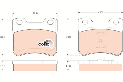 Conjunto de 4 pastilhas de freio COTEC TRW GDB1279