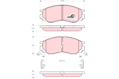 Conjunto de 4 pastilhas de freio COTEC TRW GDB1286