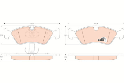 Conjunto de 4 pastilhas de freio COTEC TRW GDB1300