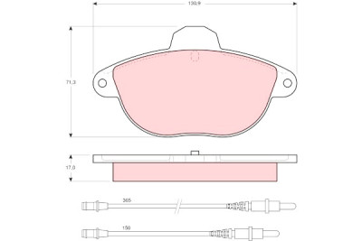 Conjunto de 4 pastilhas de freio TRW GDB1301