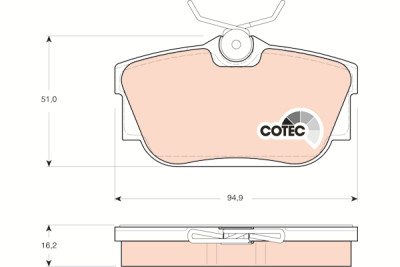 Conjunto de 4 pastilhas de freio COTEC TRW GDB1325