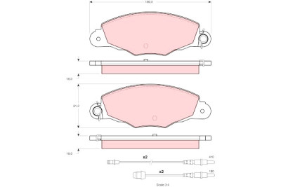 Conjunto de 4 pastilhas de freio TRW GDB1336
