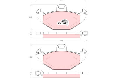 Conjunto de 4 pastilhas de freio COTEC TRW GDB1353