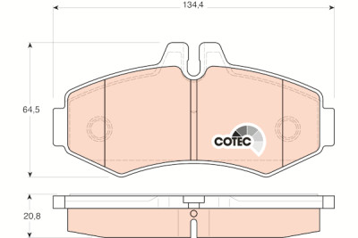 Conjunto de 4 pastilhas de freio COTEC TRW GDB1373