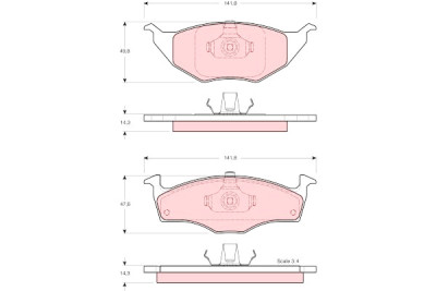 Conjunto de 4 pastilhas de freio TRW GDB1375