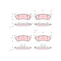 Conjunto de 4 pastilhas de freio TRW GDB1379