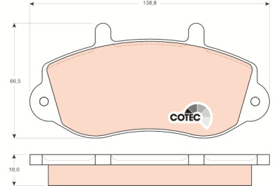 Conjunto de 4 pastilhas de freio COTEC TRW GDB1380
