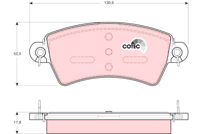 Conjunto de 4 pastilhas de freio COTEC TRW GDB1385