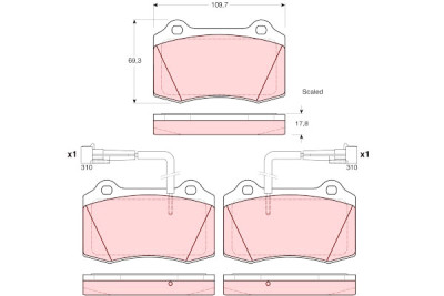 Conjunto de 4 pastilhas de freio TRW GDB1392