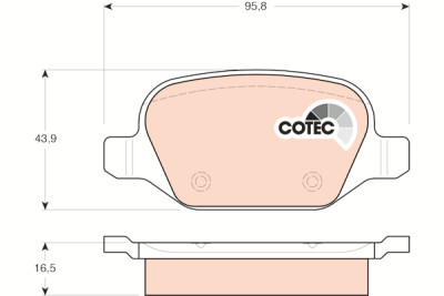 Conjunto de 4 pastilhas de freio COTEC TRW GDB1396