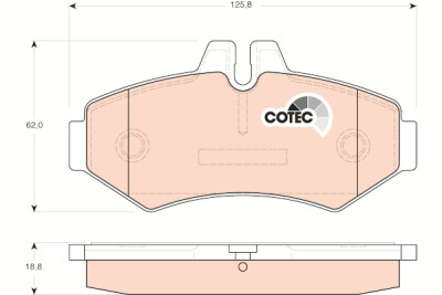 Conjunto de 4 pastilhas de freio COTEC TRW GDB1399