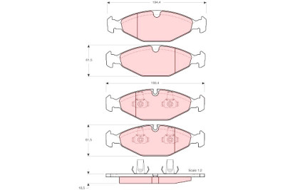 Conjunto de 4 pastilhas de freio TRW GDB1400
