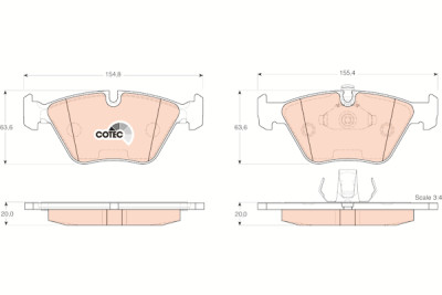 Conjunto de 4 pastilhas de freio COTEC TRW GDB1404