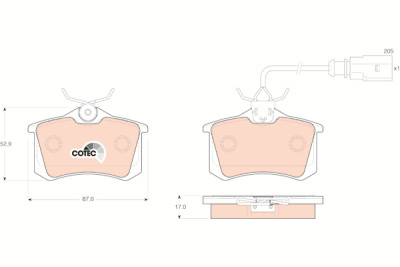 Conjunto de 4 pastilhas de freio COTEC TRW GDB1415