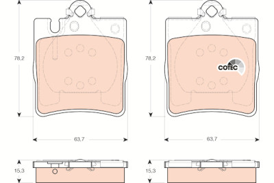 Conjunto de 4 pastilhas de freio COTEC TRW GDB1421