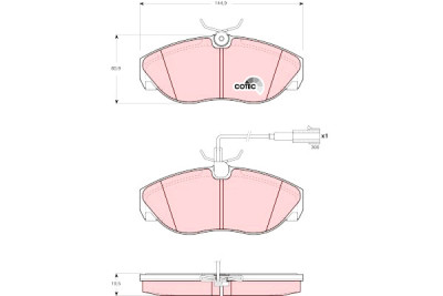 Conjunto de 4 pastilhas de freio COTEC TRW GDB1425