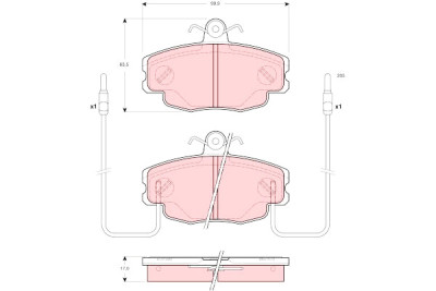Conjunto de 4 pastilhas de freio TRW GDB1428